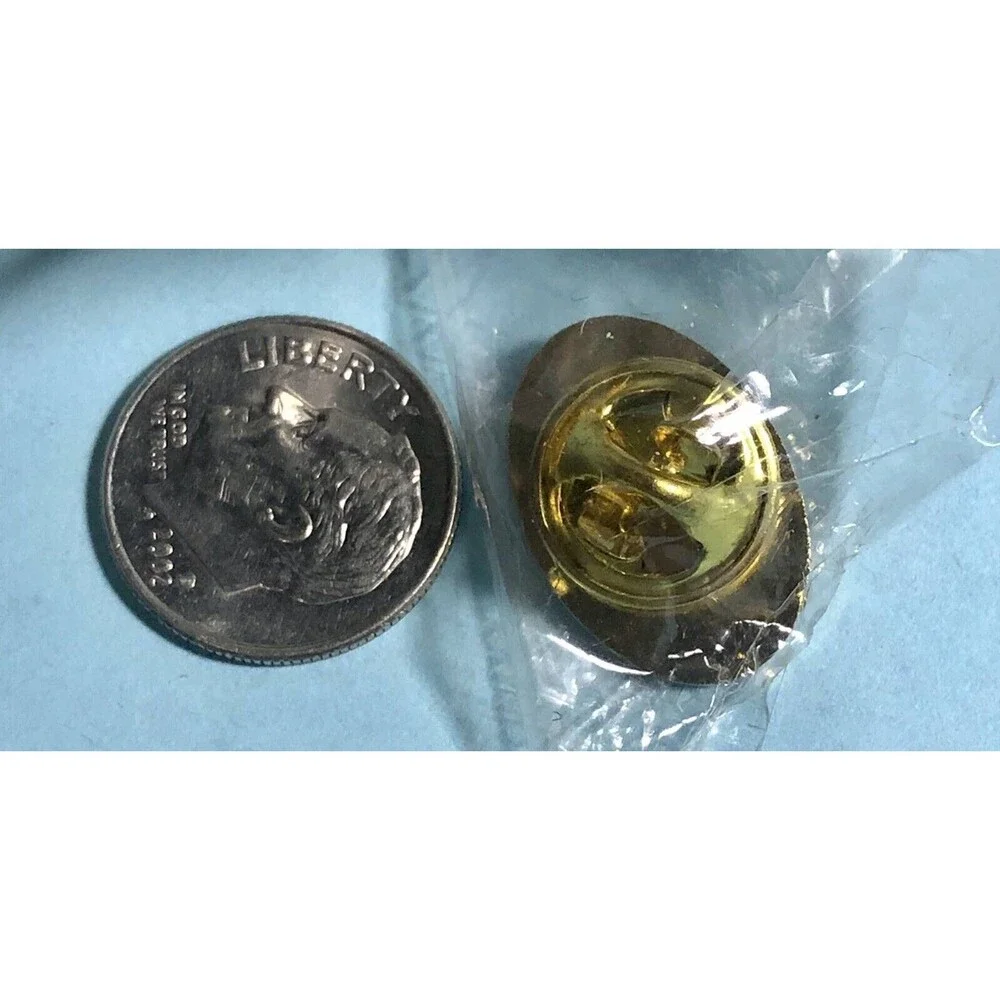Only Vegas Lapel Hat Pin Red Enamel & Gold Tone Oval Las Vegas Souvenir ~ NIP
